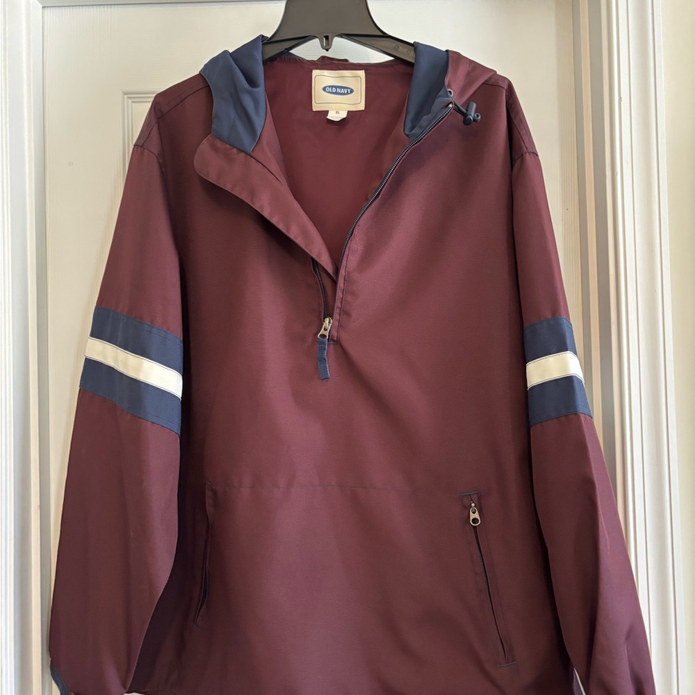 Old Navy Burgundy Pullover with Navy Accents